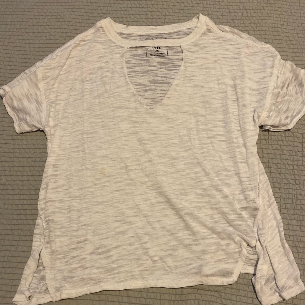 Free people FP cut out white top